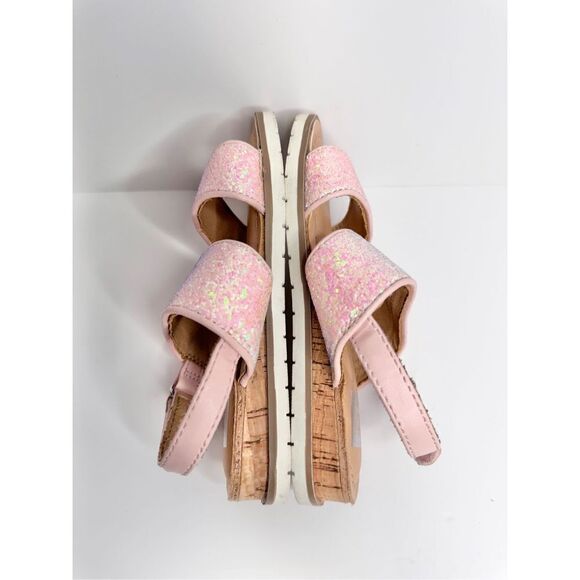 DV Dolce Vita Girls‎ Size 11 Pink Glittery Derby Wedge Sandal - Picture 5 of 8